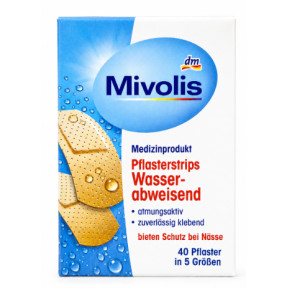 Водостойкие пластыри Denkmit Mivolis Pflasterstrips Wasserabweisend, 40 шт